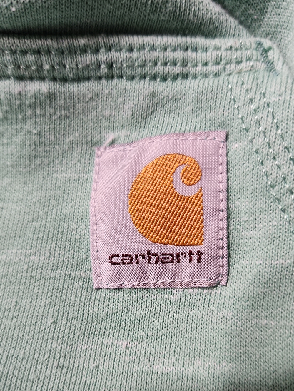 Carhartt Iconic Loose Fit Midweight Logo Sleeve Green Pullover Hoodie Size XL - Picture 3 of 6
